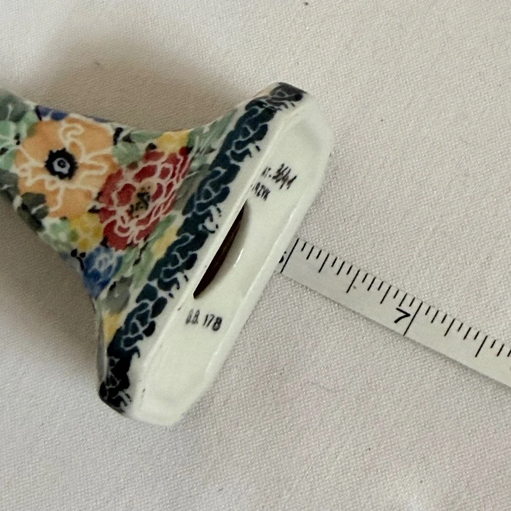 Polish Pottery Floral Ceramic Standing Cross Hand Painted Boleslawiec Style